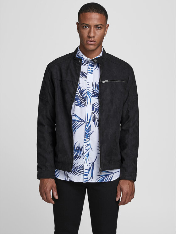 Jack & Jones Kurtka z imitacji skóry Rocky 12147218 Czarny Regular Fit