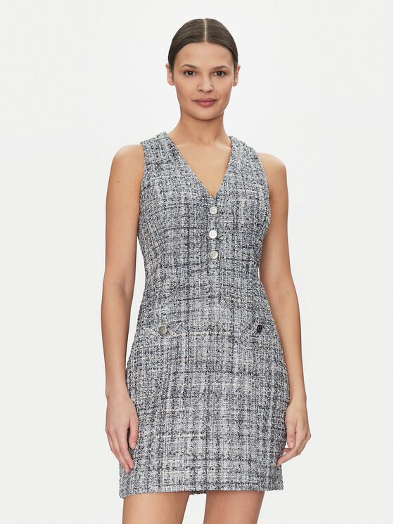 Guess Sukienka koktajlowa W5GK0E WH7I0 Szary Bodycon Fit