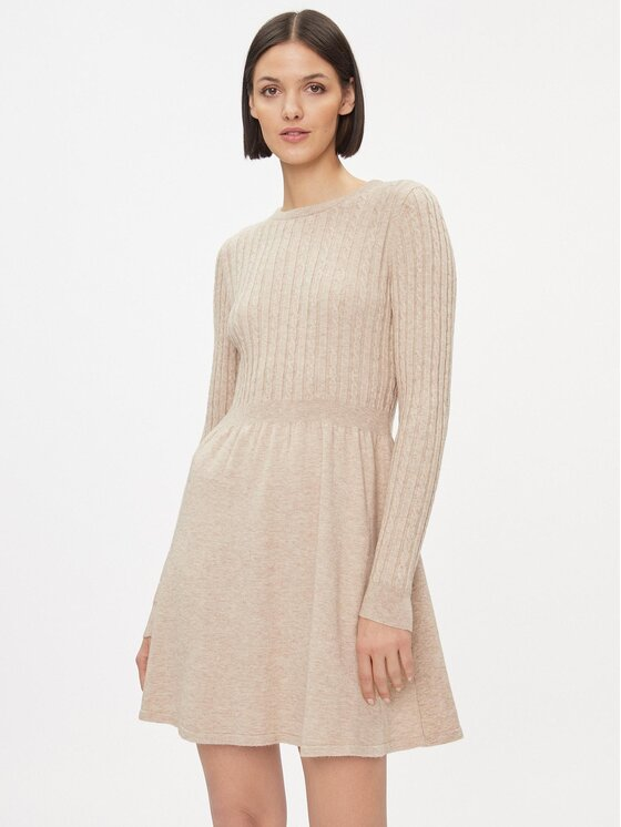 ONLY Sukienka dzianinowa 15306551 Beżowy Regular Fit