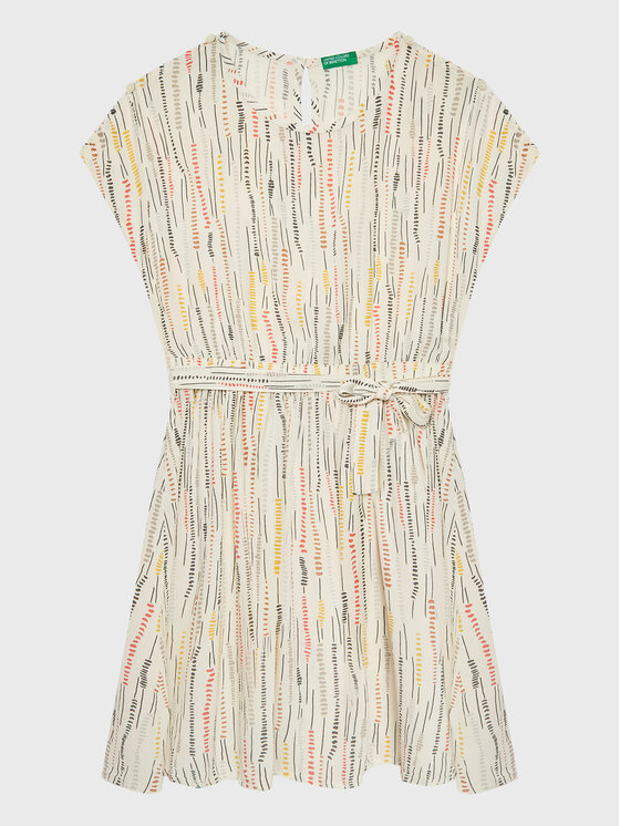 United Colors Of Benetton Sukienka letnia 4YRTCV017 Beżowy Regular Fit