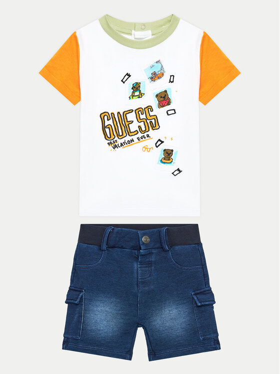 Guess Komplet t-shirt i szorty jeansowe I4GG08 K8HM3 Kolorowy Regular Fit