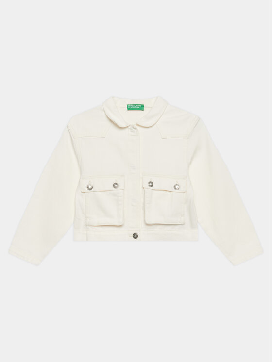 United Colors Of Benetton Kurtka jeansowa 22C2CN04D Écru Regular Fit
