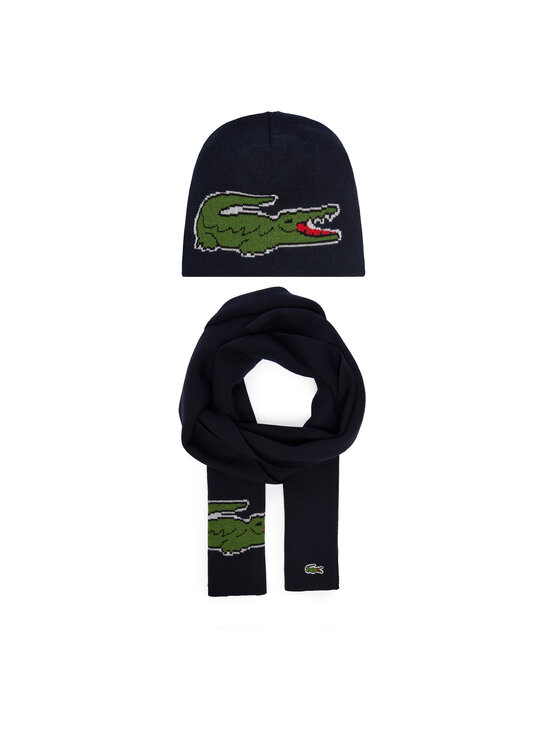 Lacoste Zestaw Szalik i Czapka RB1515-00 Granatowy