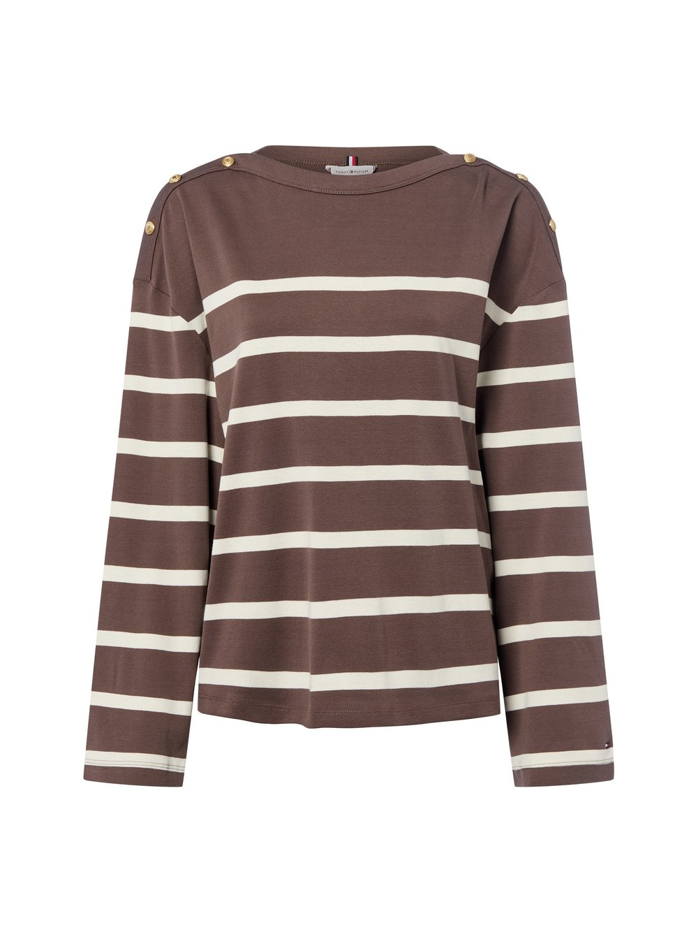 Tommy Hilfiger Bluza damska Kobiety Bawełna brązowy|biały, XL