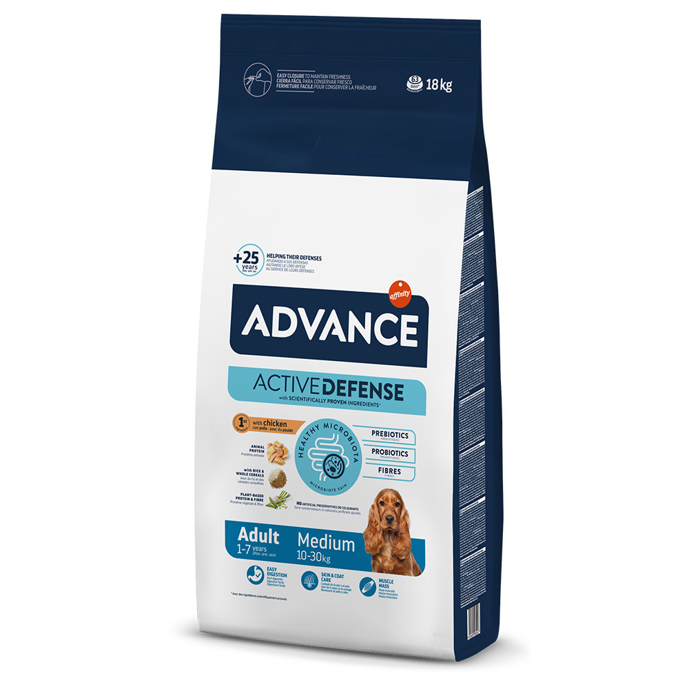 Kilogramy gratis! Advance, karma sucha dla psa, różne rodzaje - Medium Adult, 18 kg (15 + 3 kg gratis!)