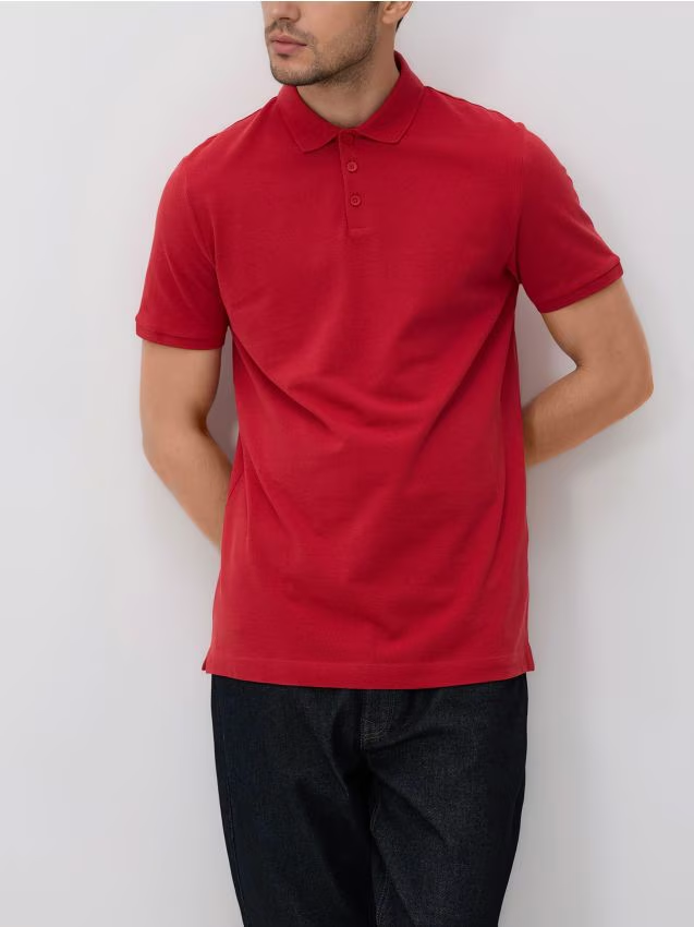 Reserved - Bawełniane polo regular fit - czerwony