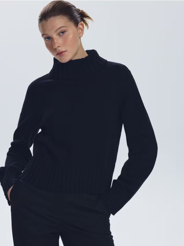 Reserved - Sweter z golfem - czarny