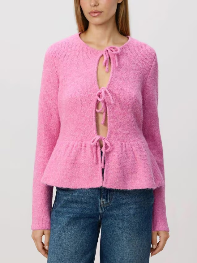 Reserved - Sweter z wiązaniami - różowy