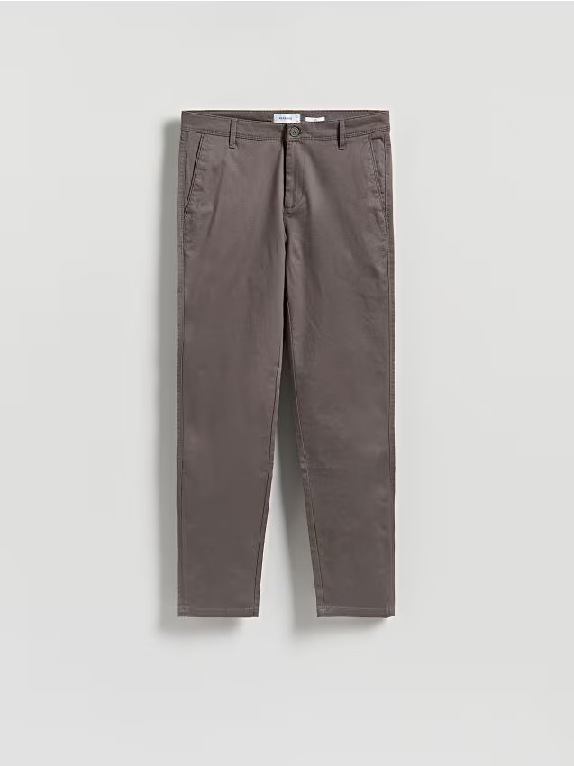 Reserved - Bawełniane spodnie chino slim - ciemnoszary
