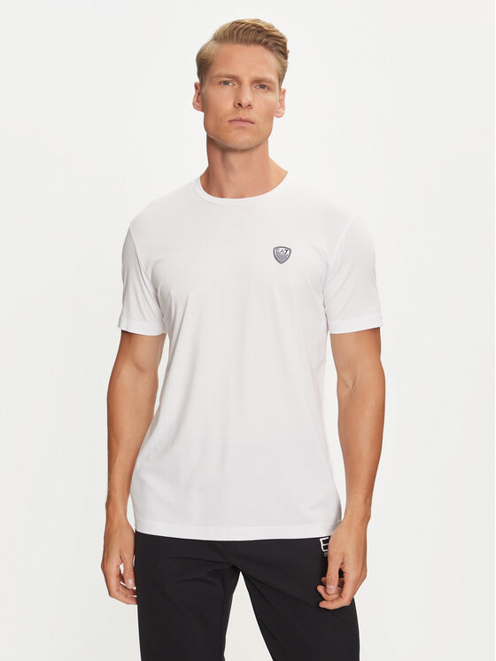 EA7 Emporio Armani T-Shirt 8NPT16 PJRGZ 1100 Biały Regular Fit