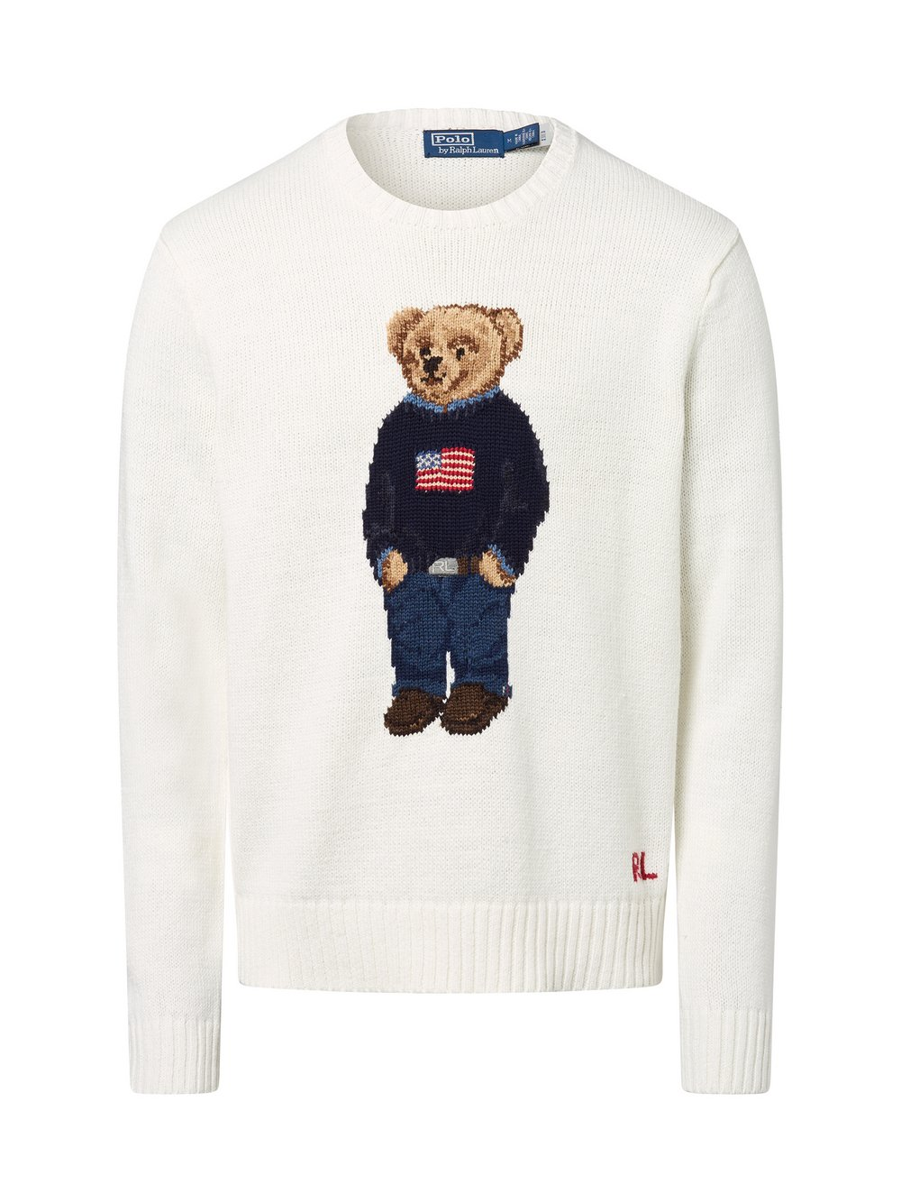 Polo Ralph Lauren Męski sweter z dzianiny z zawartością lnu Mężczyźni len biały, XL