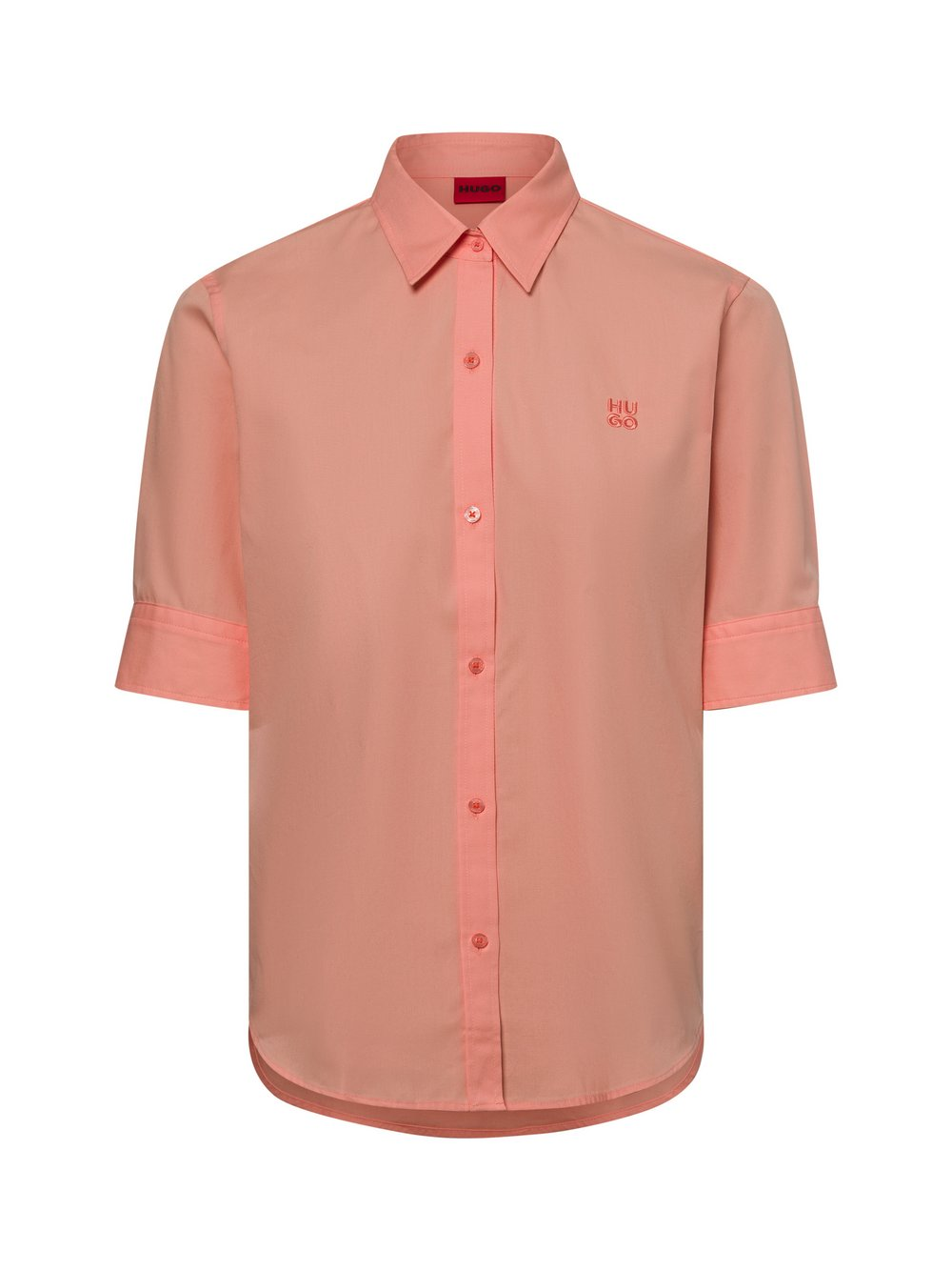 HUGO Bluzka damska z krótkim rękawem - The Summer Shirt Kobiety Bawełna pomarańczowy, 40