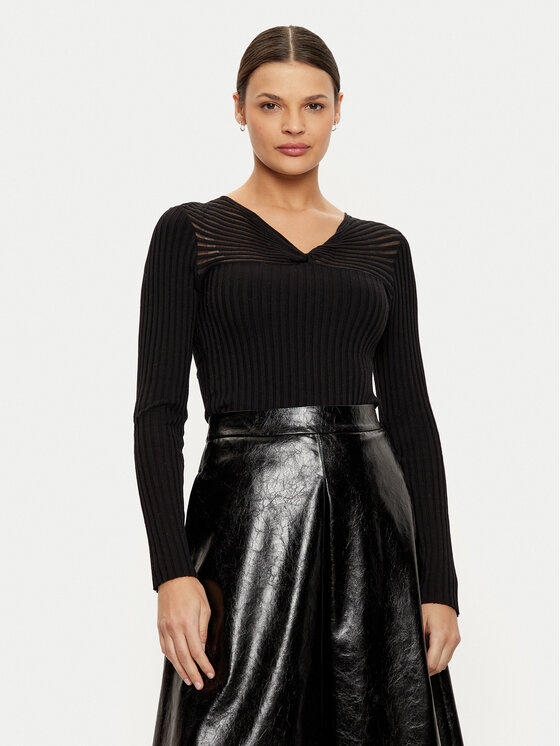Morgan Sweter 242-MGANZA Czarny Slim Fit