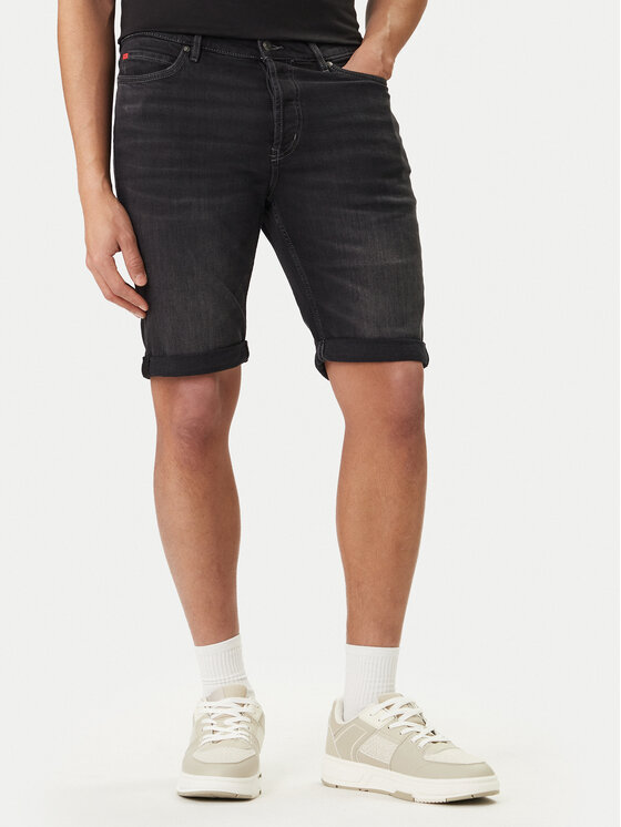 HUGO Szorty jeansowe 50561639 Szary Tapered Fit