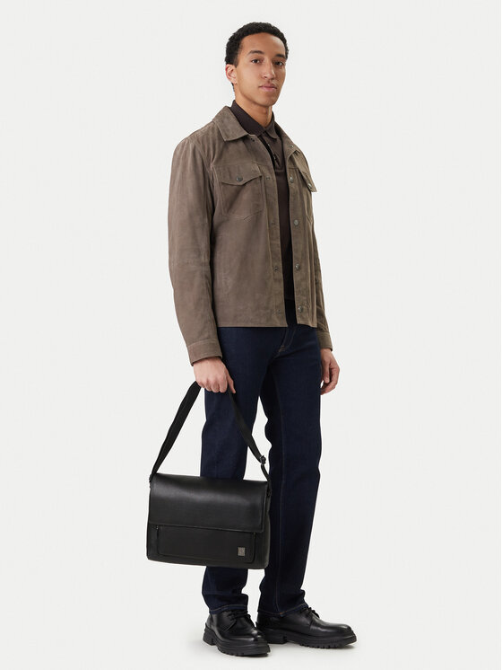 Calvin Klein Saszetka Emblem Hw Flap Messenger LV04D3299G Czarny