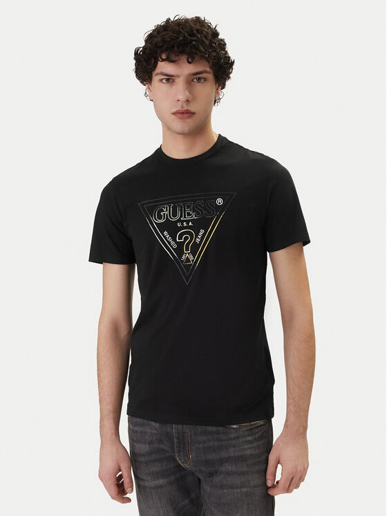 Guess T-Shirt M6GI11 K2992 Czarny Slim Fit