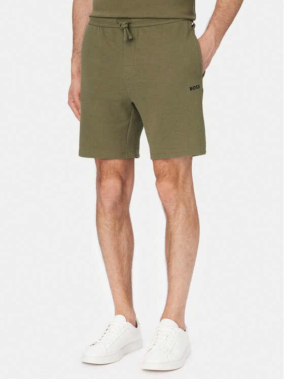 BOSS Szorty sportowe Waffle 50535884 Zielony Regular Fit