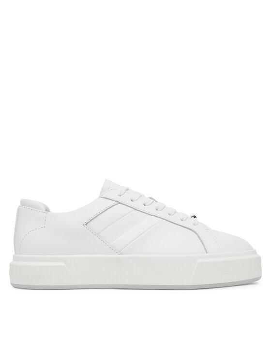 Calvin Klein Sneakersy Basket Cups Lace Up Logo Tape YW0YW02007 Biały