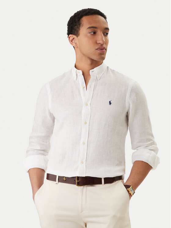 Polo Ralph Lauren Koszula 710968915505 Biały Slim Fit