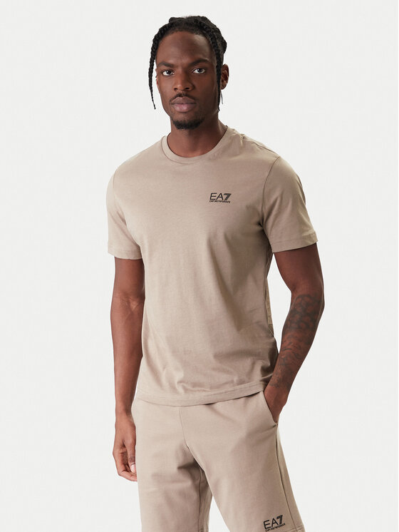 EA7 Emporio Armani T-Shirt 8NPT25 PJVPZ U6167 Beżowy Regular Fit