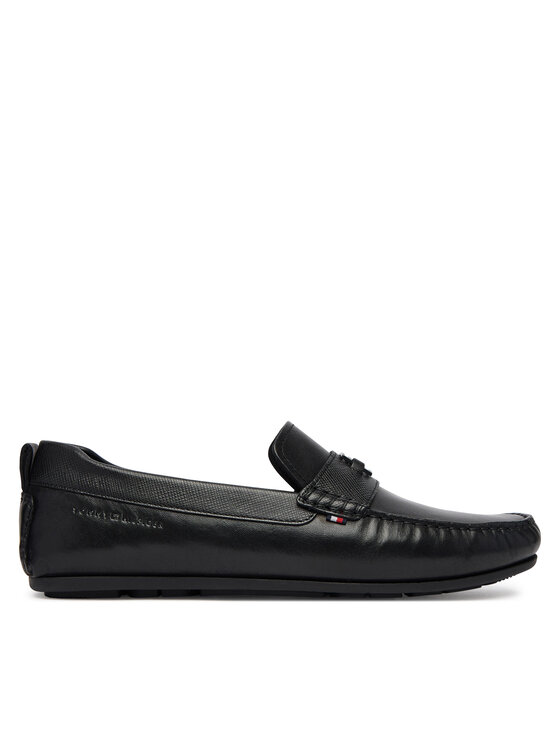 Tommy Hilfiger Mokasyny Hardware Lth Driver FM0FM05855 Czarny
