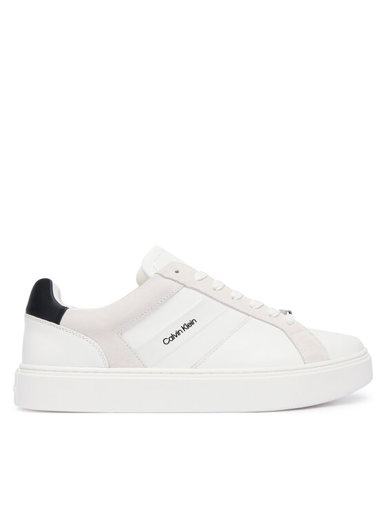 Calvin Klein Sneakersy Classic Cupsole Laceup Tape Lth YM0YM01430 Biały