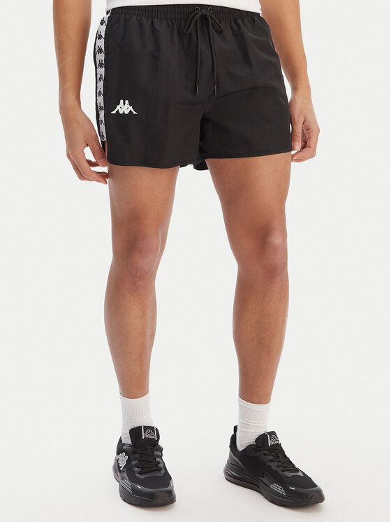 Kappa Szorty kąpielowe Banda Cali 304S6G0 Czarny Regular Fit