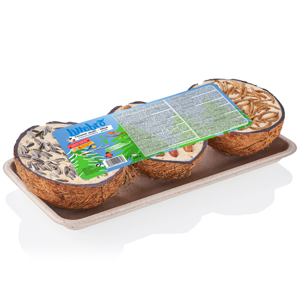 Lillebro Łupiny kokosa wypełnione nasionami - 3 szt., po 200 g