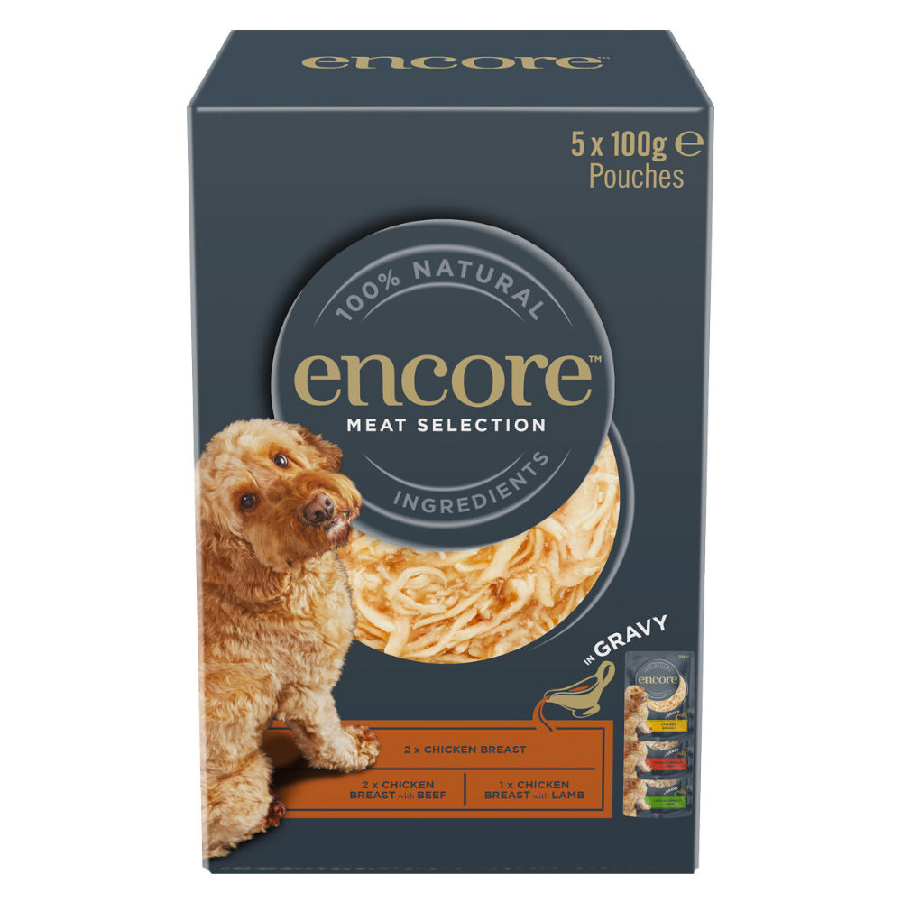 Encore Dog Mix w sosie, saszetki, 5 x 100 g - Wybór mięsny (3 smaki)