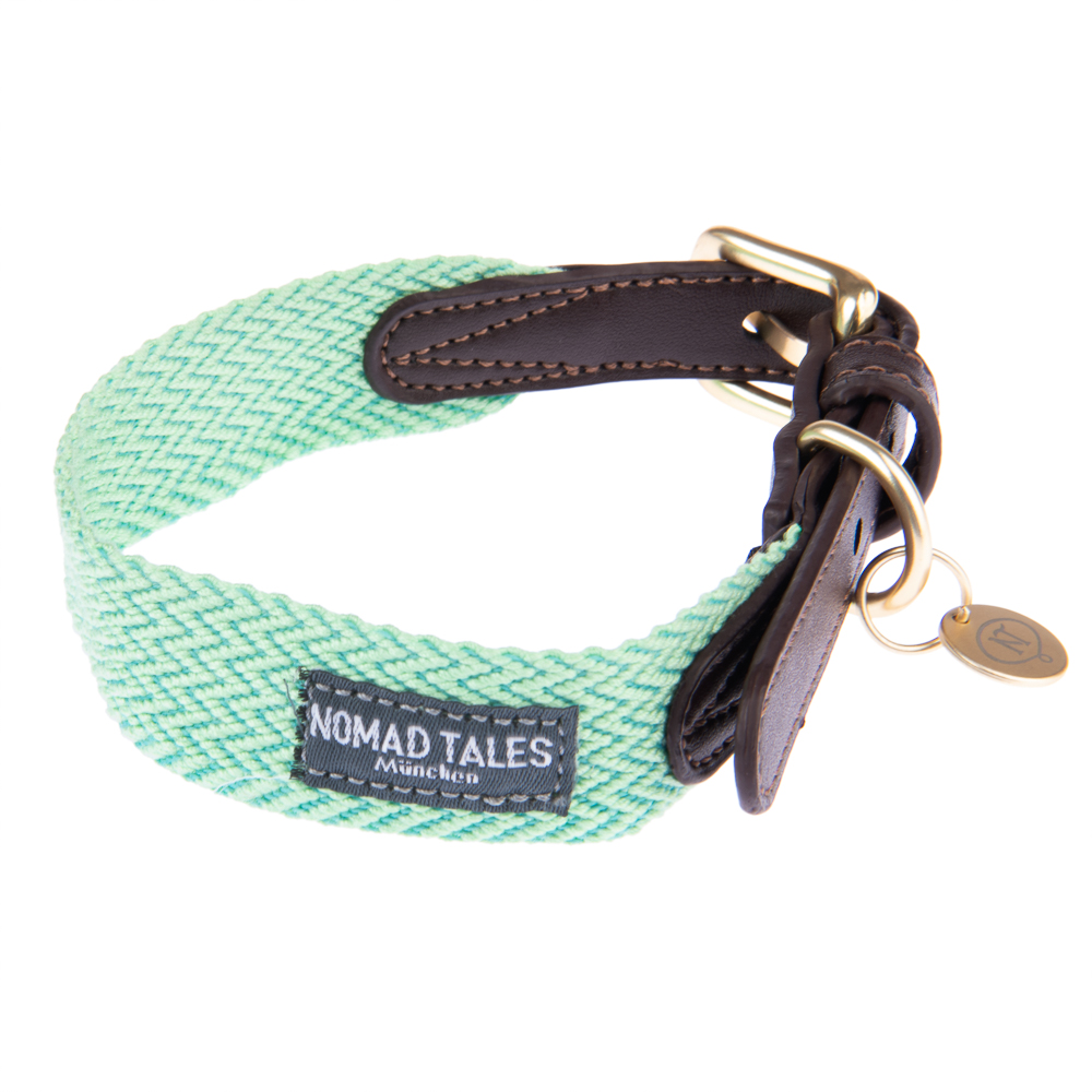 Nomad Tales Bloom, obroża, kolor mint - Rozmiar L: obwód szyi: 46 - 52 cm, szer. 38 mm
