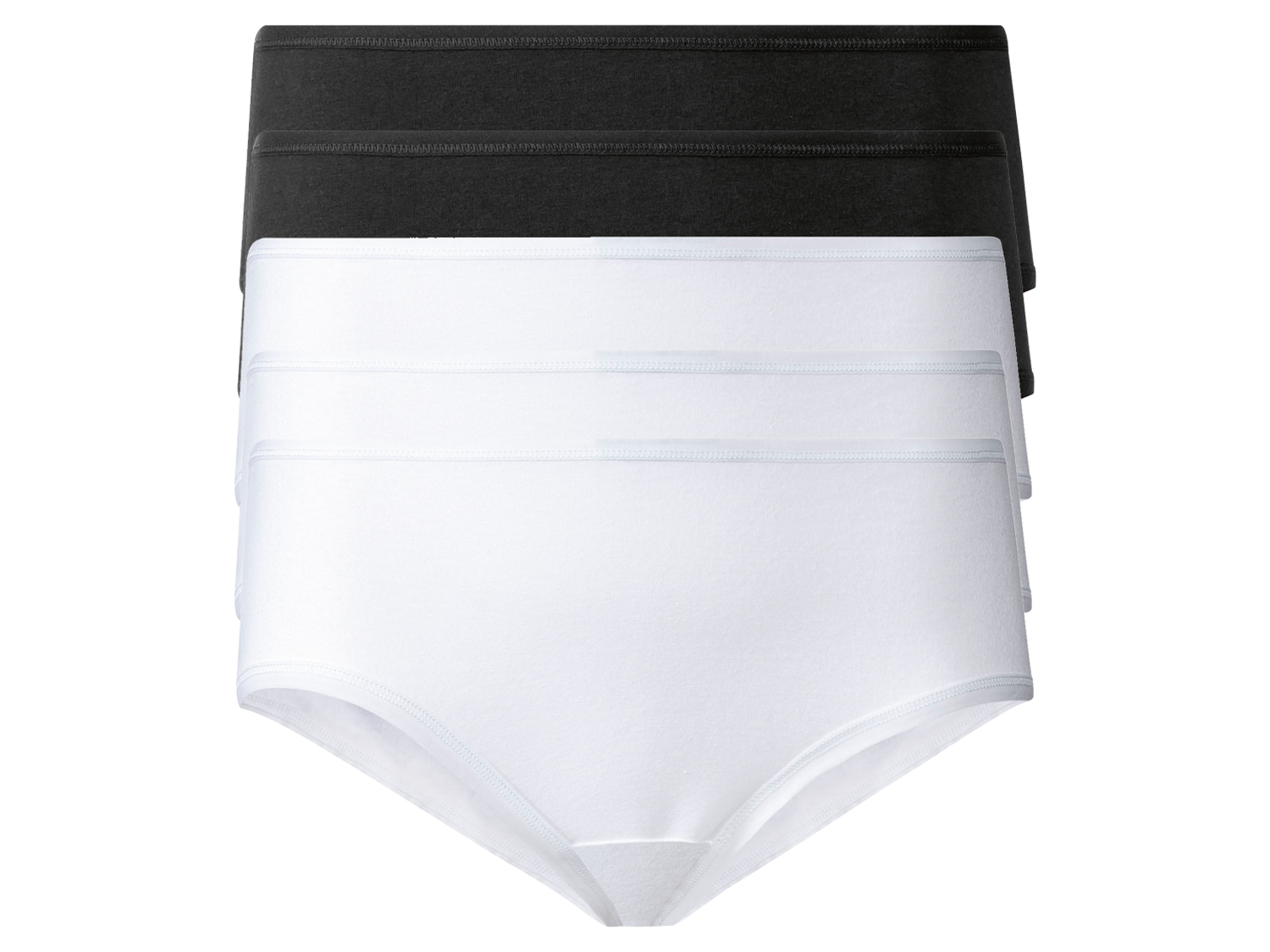 esmara® Hipstery damskie z bawełną, 5 par (Czarny / biały, M(40/42))