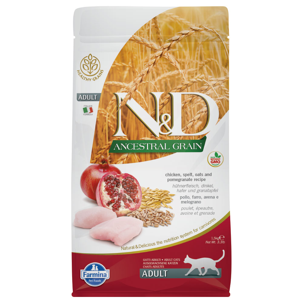 Farmina N&D Ancestral Grain Adult, kurczak i owoc granatu - 1,5 kg