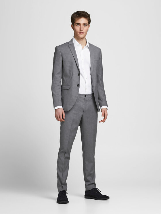 Jack & Jones Garnitur Franco 12181339 Szary Super Slim Fit