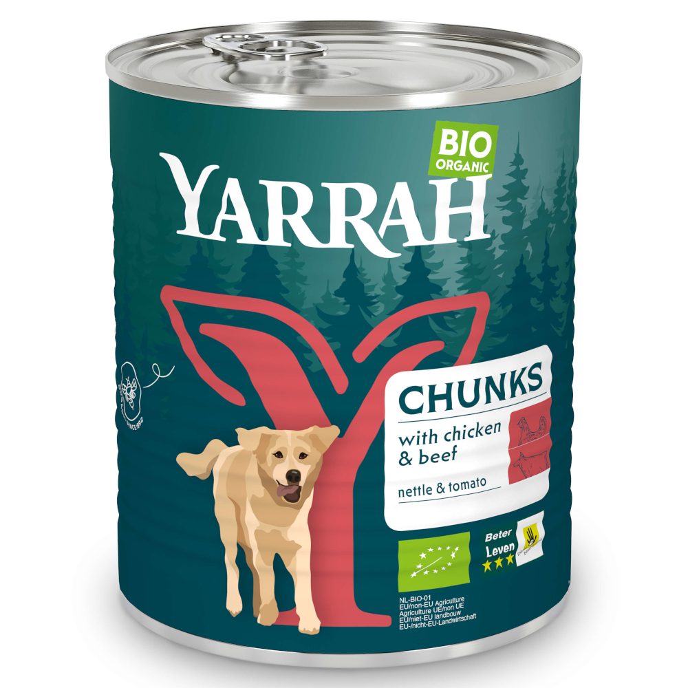 Yarrah Bio Biowołowina z biopokrzywą i biopomidorami - 6 x 820 g
