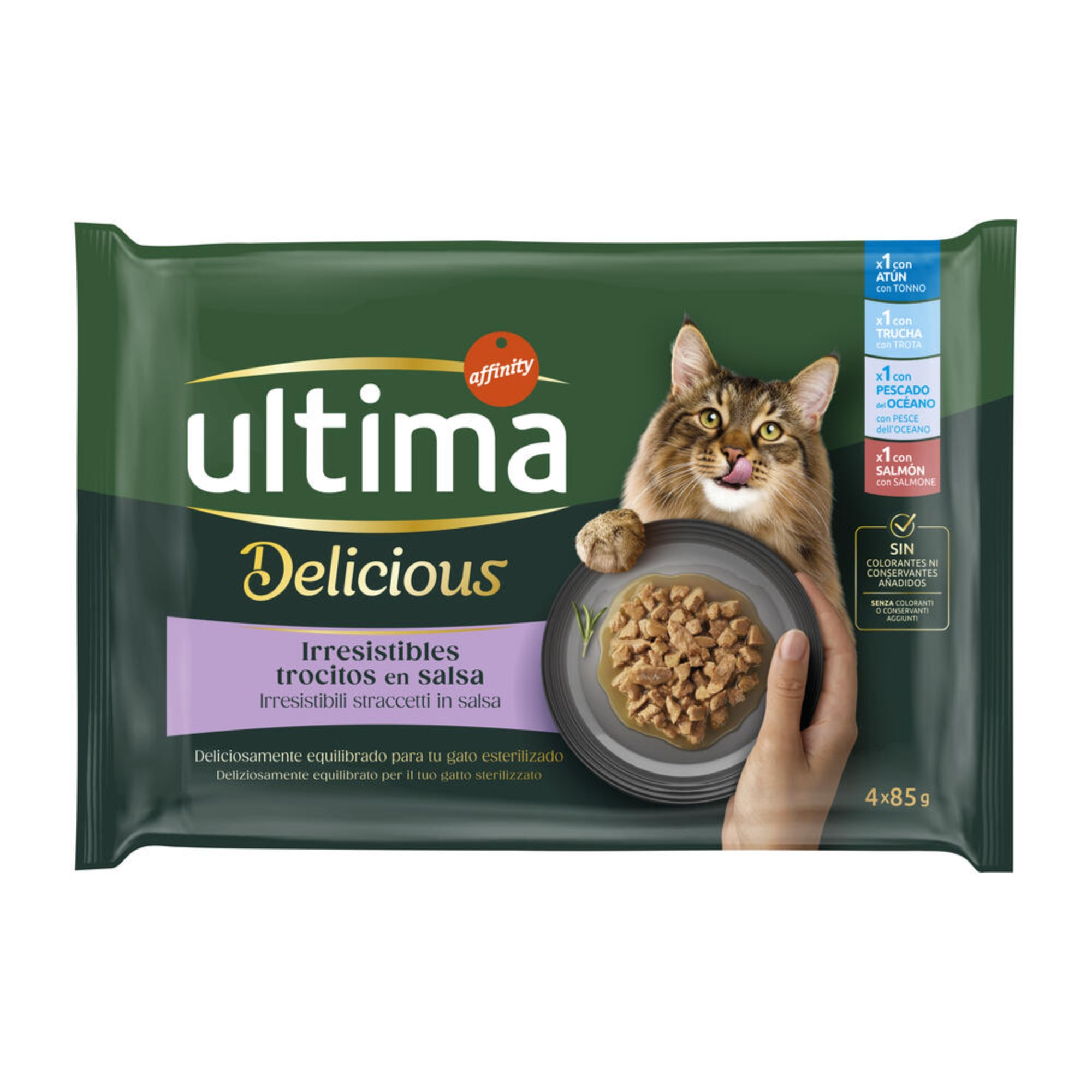 Megapakiet Ultima Delicious Adult Sterilized, 96 x 85 g - Wybór rybny