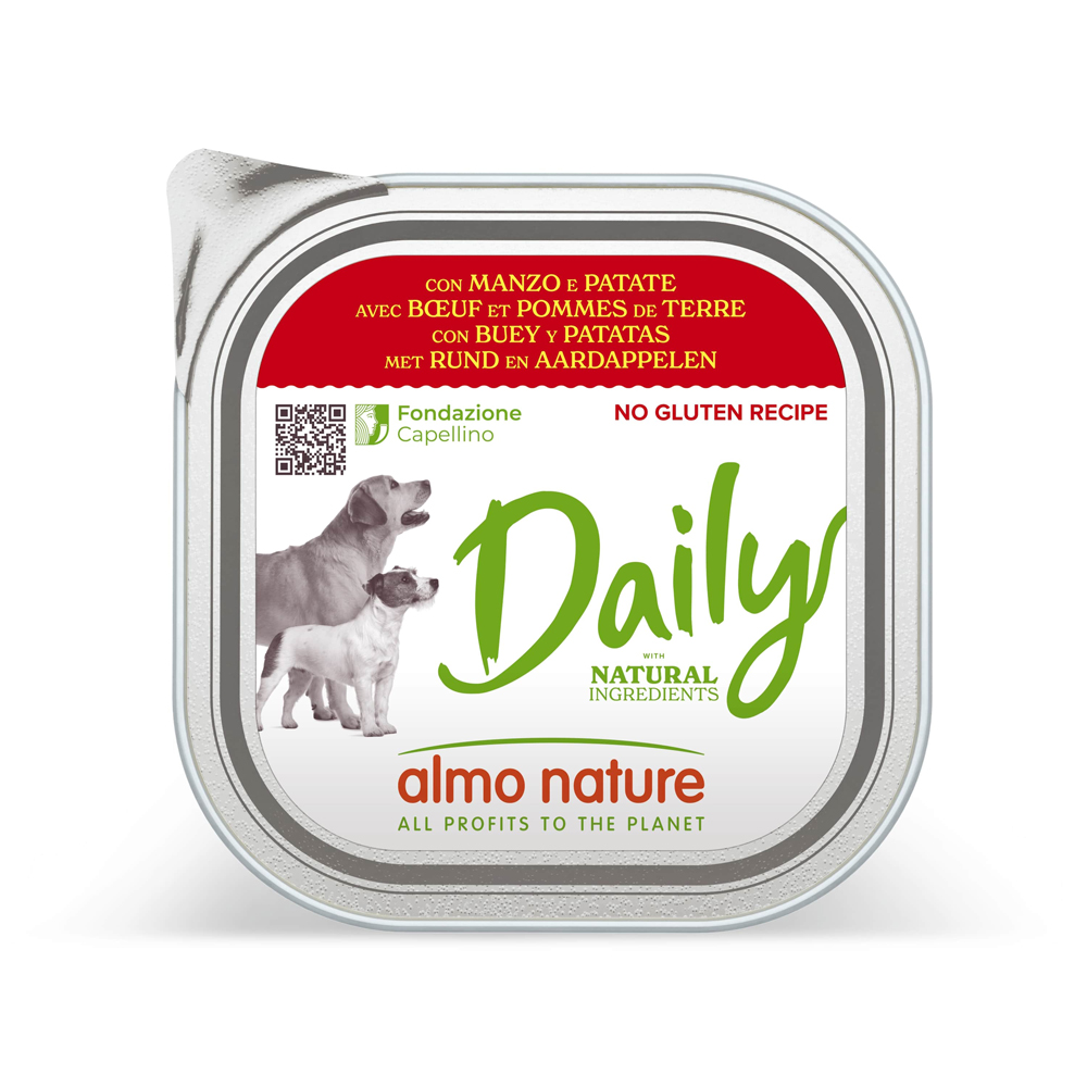 Almo Nature, pakiet mieszany Daily 18 x 300 g - Z wołowiną i ziemniakmi