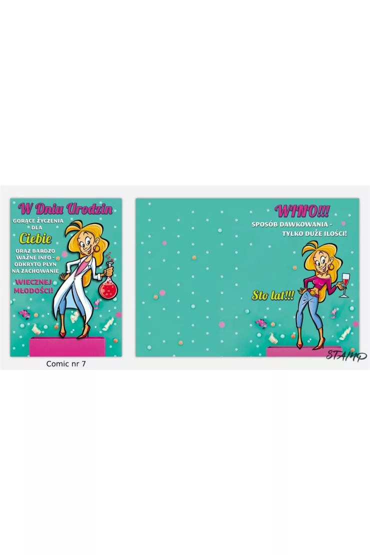 Karnet Comic B6 + koperta wzór nr 07 Urodziny