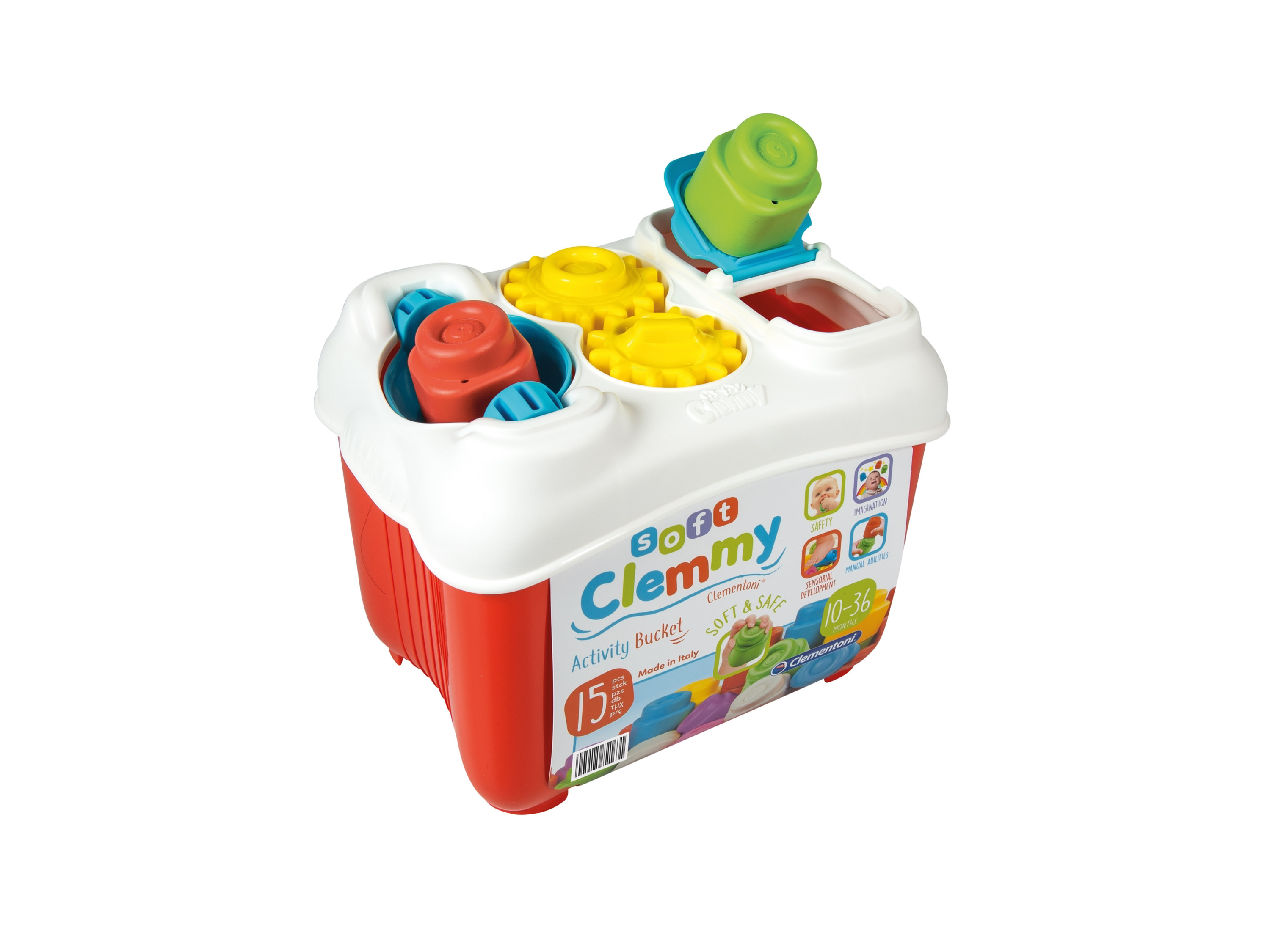 Clementoni Zestaw do zabawy z klockami Clemmy (Activity Bucket koszyk sensoryczny) miniaturka