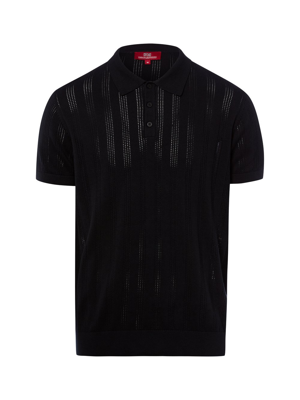 Finshley & Harding London Męska koszulka polo z dzianiny Mężczyźni Bawełna niebieski|czarny, L