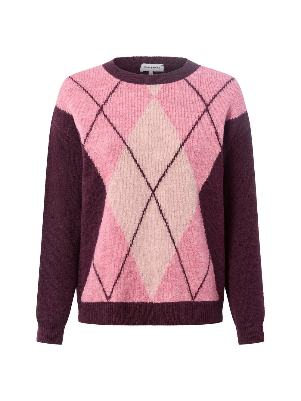 More & More Damski sweter z dzianiny z zawartością wełny Kobiety lila|różowy, 42
