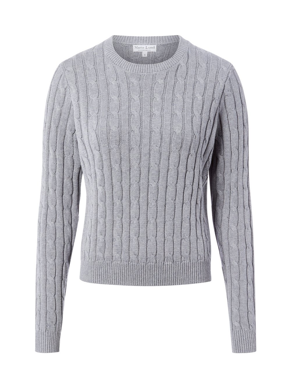 Marie Lund Damski sweter bawełniany Kobiety Bawełna szary marmurkowy, L