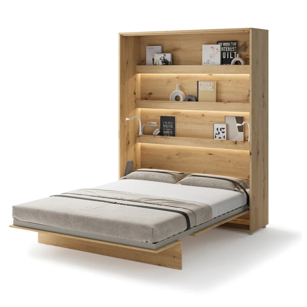 Półkotapczan pionowy BC-12 Bed Concept 160x200 cm Dąb artisan półkotapczan, półkotapczan Lenart, półkotapczany Lenart, łóżko w szafie, łóżko rozkładane, meble lenart, Bed Concept