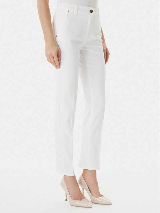 Luisa Spagnoli Jeansy Aroma 542975 Biały Straight Fit