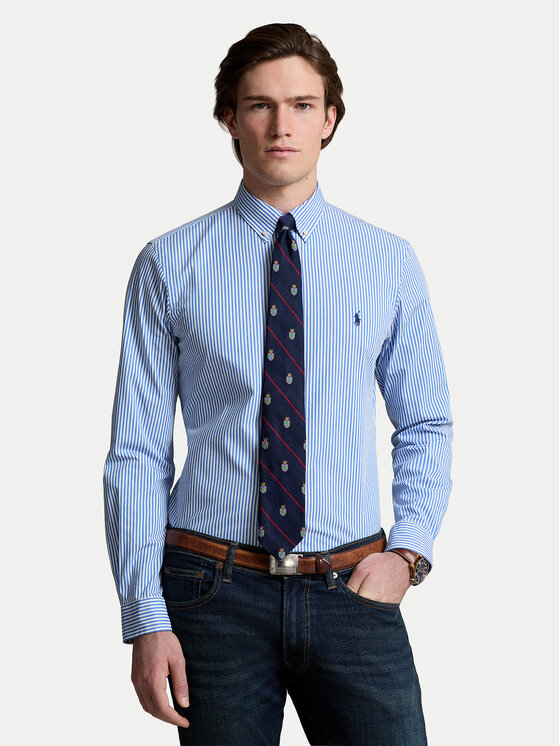 Polo Ralph Lauren Koszula 710929344001 Niebieski Slim Fit