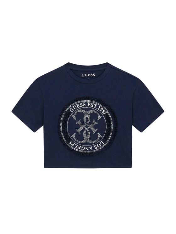 Guess T-Shirt J6GI07 K6YW4 Granatowy Relaxed Fit
