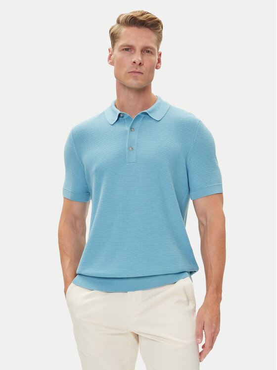 BOSS Polo H-Iannotti 50543148 Niebieski Regular Fit