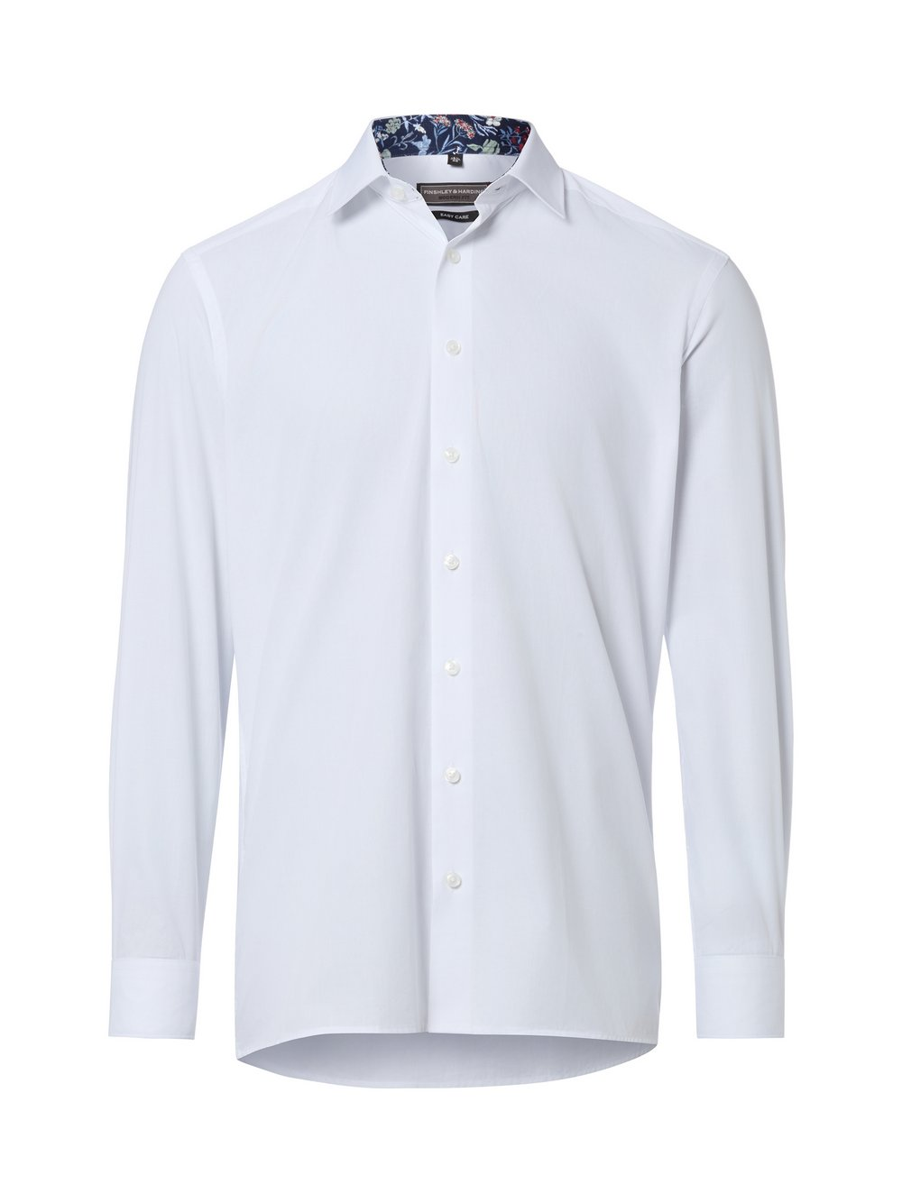 Finshley & Harding Koszula męska Mężczyźni Modern Fit Bawełna biały, 46