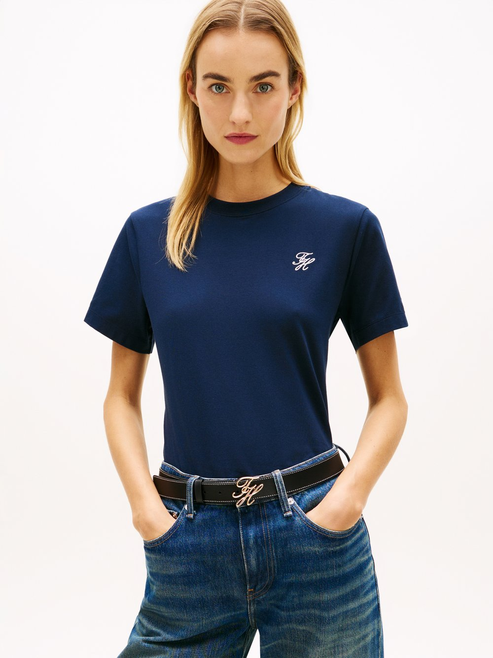 Tommy Hilfiger Koszulka damska Kobiety Bawełna niebieski, XL
