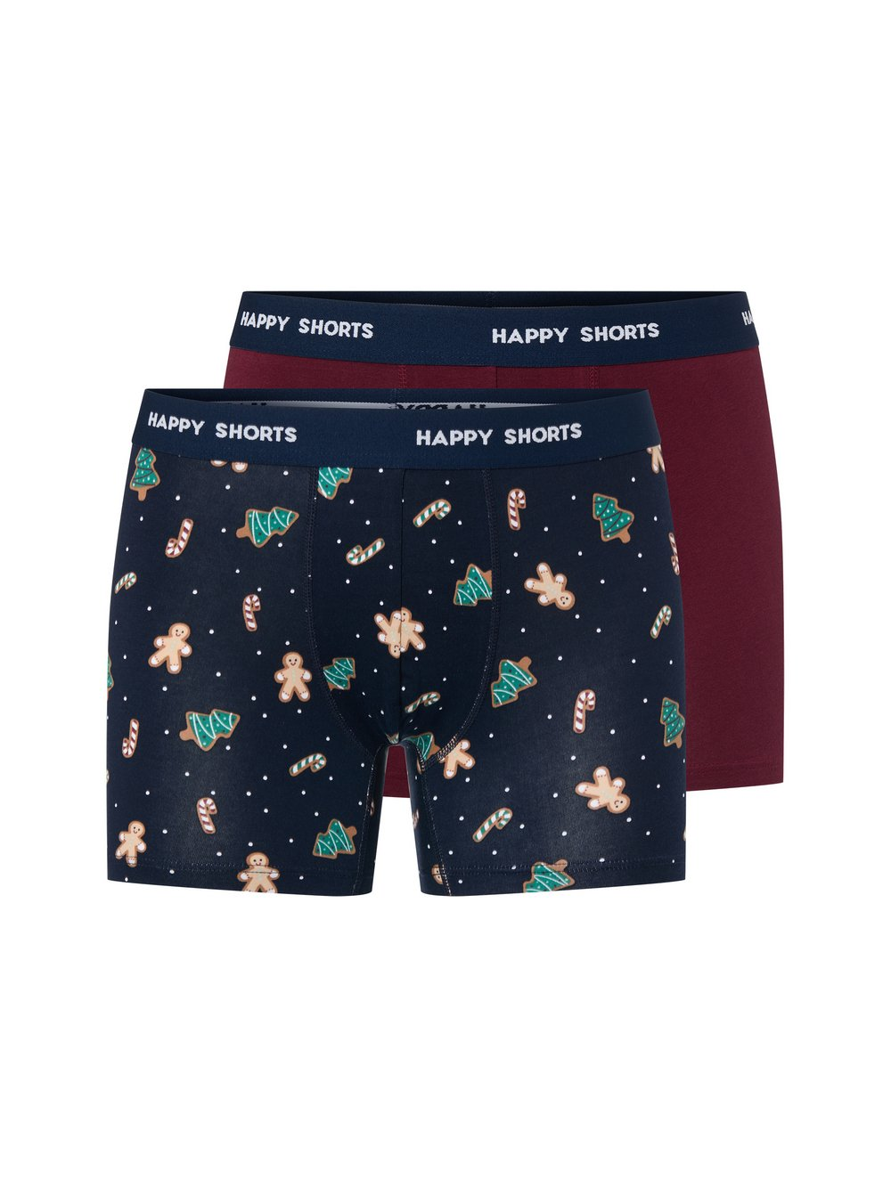HAPPY SHORTS Bokserki w 2-paku Mężczyźni Bawełna niebieski|czerwony, XL