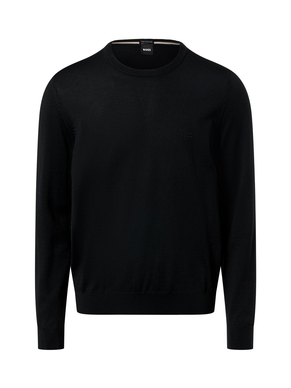 BOSS Męski sweter z wełny dziewiczej - Botto Mężczyźni wełna ze strzyży czarny, XL